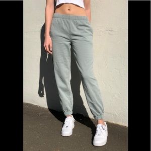 Sage Green Brandy Melville Rose Sweatpants
